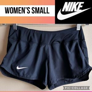 Nike Womens Shorts Crew Dri-FIT Black 2.5" Inseam Brief-lined Running Size Small